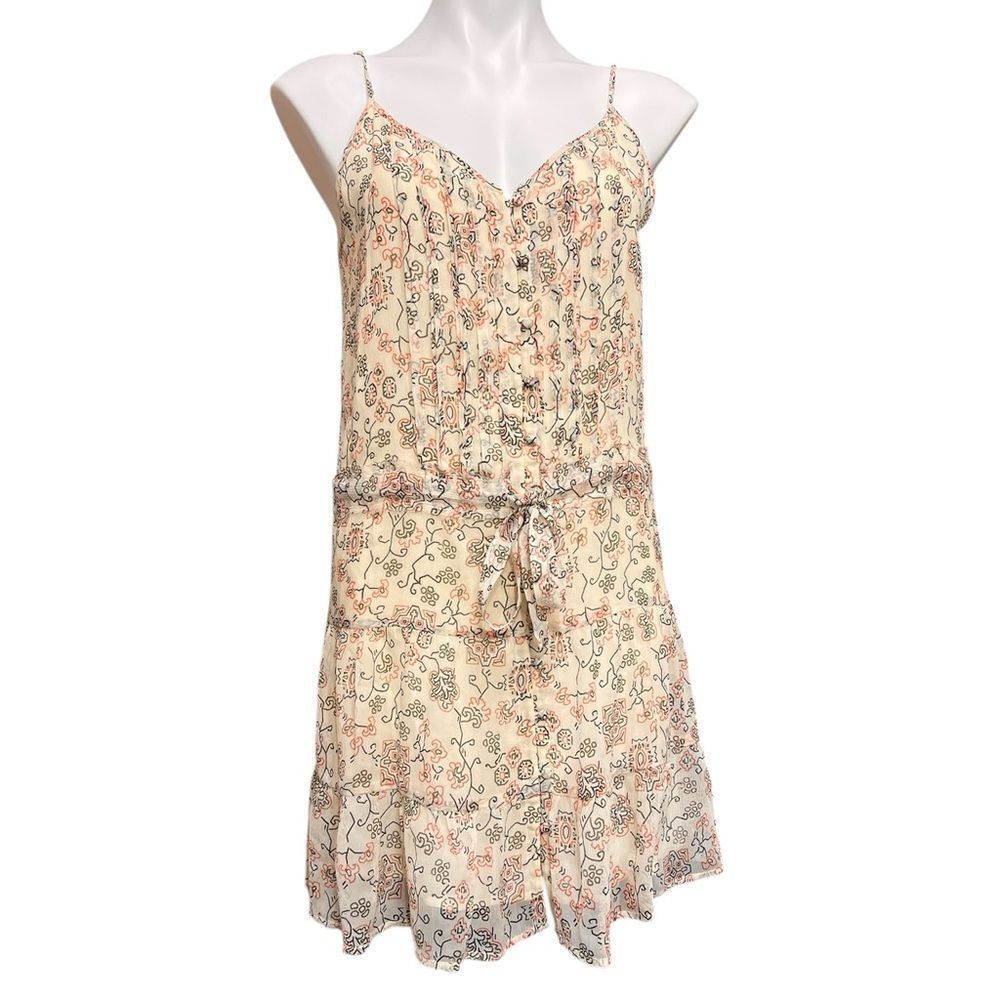PAIGE Shirley Silk Floral Print Spaghetti Strap Mini Dress Size Small